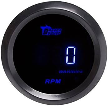 SINOVCLE Car 2" 52mm Digital Tacho Gauge New Universal Electronic Tachometer Tacho Gauge Meter 0-9999 RPM for 4 6 8 Cylinder Car Vehicle Automotive (LED Digital Display, Black Bezel)