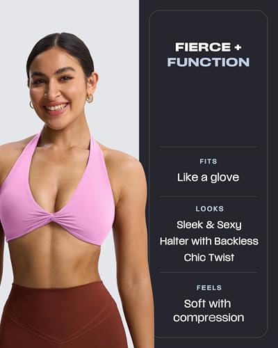 Image of Aoxjox Women's Workout Halter Sport Bras Fitness Rosie Bra Yoga Crop Tank