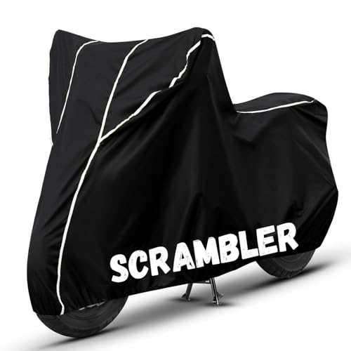 Image of Bike Cover for Scrambler 100% Waterproof, Dustproof & Scratch Resistant| Fully Bottom Elastic UV Resistant Heavy Duty Body Cover | All Weather Outdoor Use
