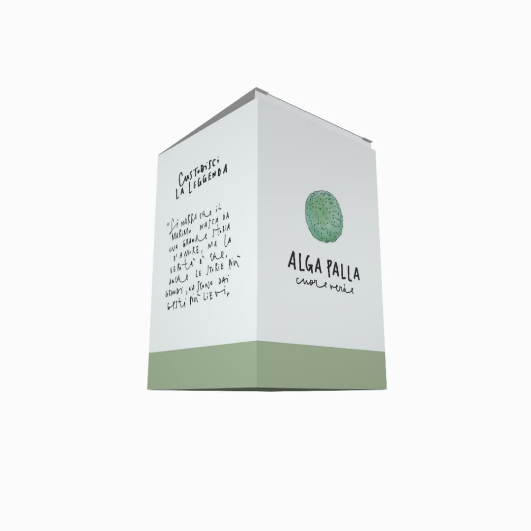 KAKI La Felicità è Nelle Piccole Cose Marimo Bottiglia in Vetro con Tappo in Sughero, Vaso Artigianale Made in Italy, Diametro 4 cm, Altezza 11 cm, Fondale Naturale, Decorazione Zen