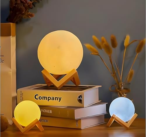 Genérico Luminária Lua Cheia 12cm 3d Decoração Para Quarto/Sala