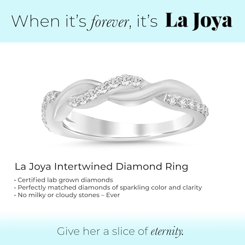 La Joya 1/4-1/2 CT TW Certified Lab Grown Intertwined Diamond Ring Bands | Solid 10k White Gold Twisted Vine Inspired Diamond Wedding Band | Sparkling GH VS/SI Diamond Ring for Women3