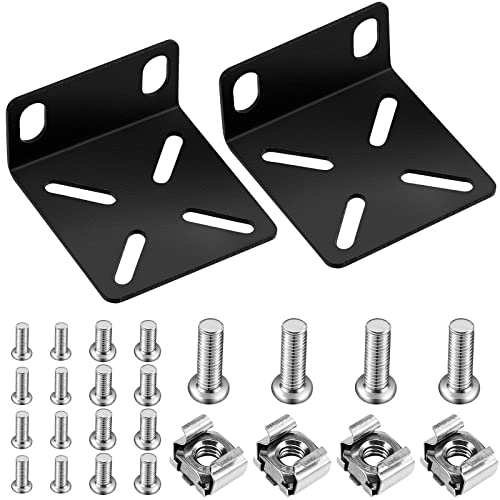 Pelopy Rack Mount Kit Compatible with 17.3 Inch Wide Switches, Adjustable Rack Ears Universal Mount Brackets Compatible with Netgear/Buffalo Tech/Dell/D-Link/Linksys/TRENDnet Products