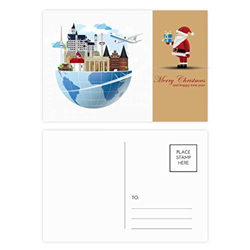 Cartes postales d'art Allemagne Landmark Journey : collection haut de gamme Père Noël de 20 pièces