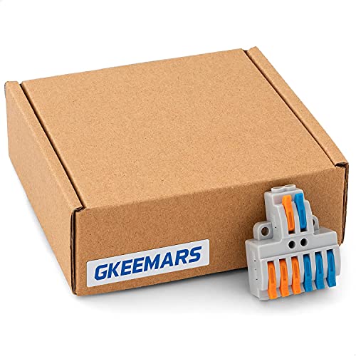Gkeemars 10 Pcs Lever Wire Connectors, Quick Wiring Cable Connector Push-In Conductor Terminal Block (2 In 6 Out) #TOP5