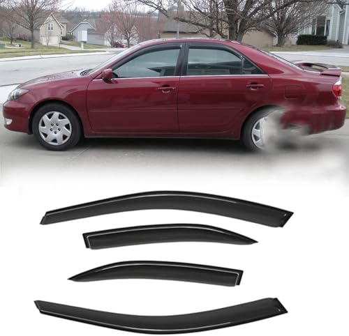 Lifeinfinity Original 4pcs Side Window Deflectors, Outside Mount Tape-On Rain Guards Set, Easy to Install Side Window Visors Compatible with 2002-2006 Toyota Camry All Models 94236