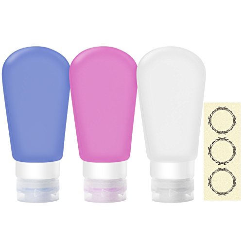 Almondcy set flaconi da viaggio con silicone a