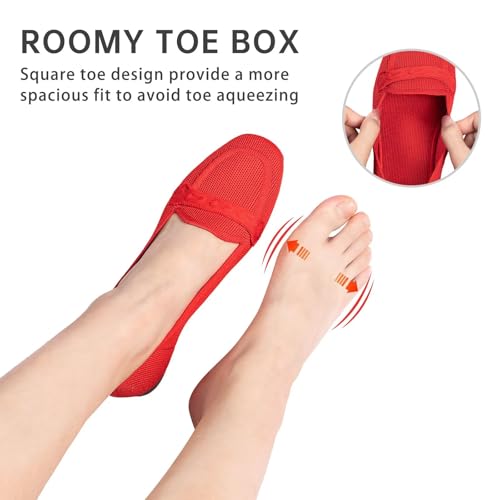 Image of Frank Mully Women's Loafer Flats Square Toe Comfortable Office Work Shoes, Cute Penny Loafer Slip On Walking Driving Shoes
