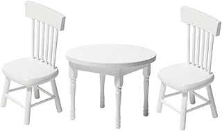 ibasenice 1 Conjunto De Mesa De Jantar E Cadeiras Para Crianças Mesa E Cadeiras Cadeira De Mesa De Madeira Conjunto De Mesa Para Crianças Mini Cadeiras Para Artesanato Casa De Bonecas