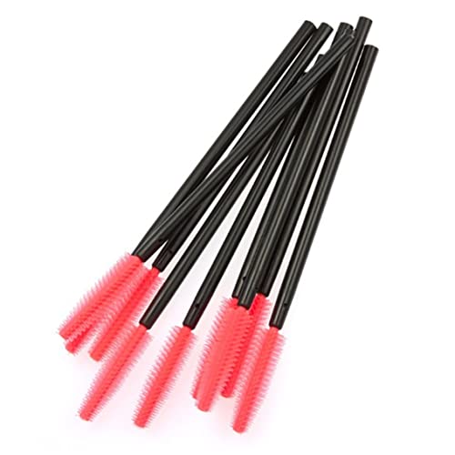 Cepillos de pestañas, 50PCS/PACK Cepillo de pestañas de silicona desechable Varitas de rímel Aplicador Cepillo de cejas Suministros de extensión Herramientas de maquillaje (forma de torre), Silicona