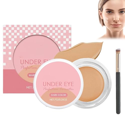 Hailoyearn Under Eye Brightener, Under Eyes Brightener, Brightening Cream Concealer, Under Eye Concealer, Moisturizing, Long Lasting Makeup, Natural Skin Coverage Concealers (Dark Skin)