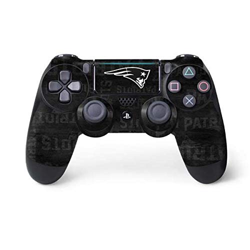 Skinit Decal Gaming Skin Compatible with PS4 Pro/Slim Controller - Officially Licensed NFL New England Patriots Black & White Design