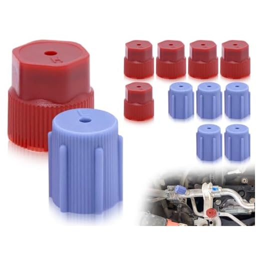 Emezddo 10 piezas de tapones para aire acondicionado de coche,tapones para puerto de carga de conexión alta/baja,adaptador de conversión de refrigerante para reparación de A/c