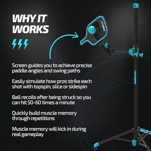 SpinPro for Pickleball - Pickleball Trainer | Training Aid for Learning Topspin, Slice, Sidespin | Improve Your Game Rapidly | at-Home, Indoor or Outdoor