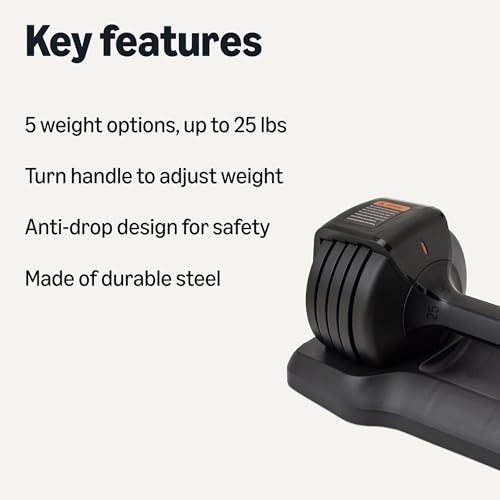 Amazon Basics Adjustable Dumbbell, 25 lb - Image 3