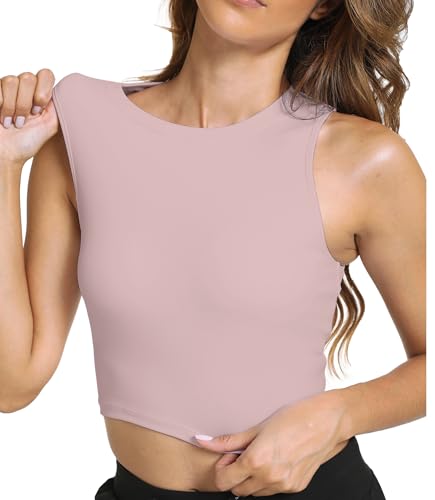 Image of Sports Bras for Women Removable Padded Athletic Yoga Running Crop Tops Sleeveless Gym Workout Tops