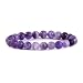 Natural Frosted African Amethyst Gemstone 8mm Round Beads Stretch Bracelet 7" Unisex