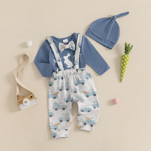 Image of FIOMVA My First 4th of July Outfit Baby Boy Car American Flag Romper Onesie Star Flag Pants Hat Set Fourth of July Clothes