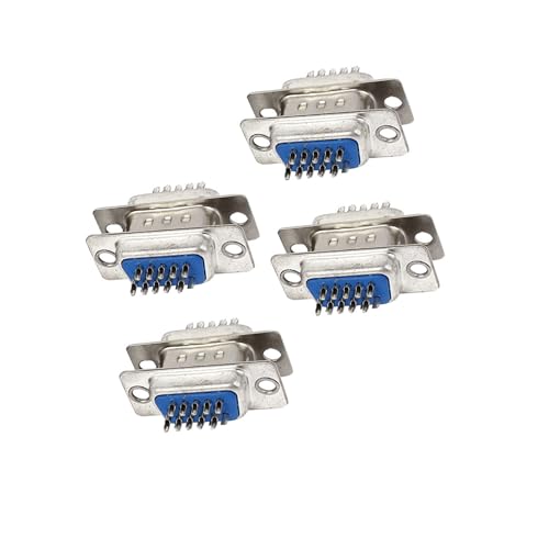 Partuto DB15 15-Pin 3-Row Male to Female Connector VGA Cable Adapter 4sets Replacement