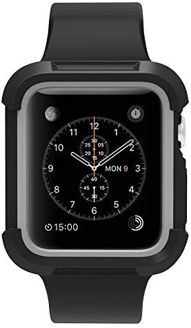 Compatible with Watch Case 42mm, Shock Proof Bumper Cover Scratch Resistant Protective Rugged Case Replacement for Series 3/2/1 42mm, Nike+, Black/Grey