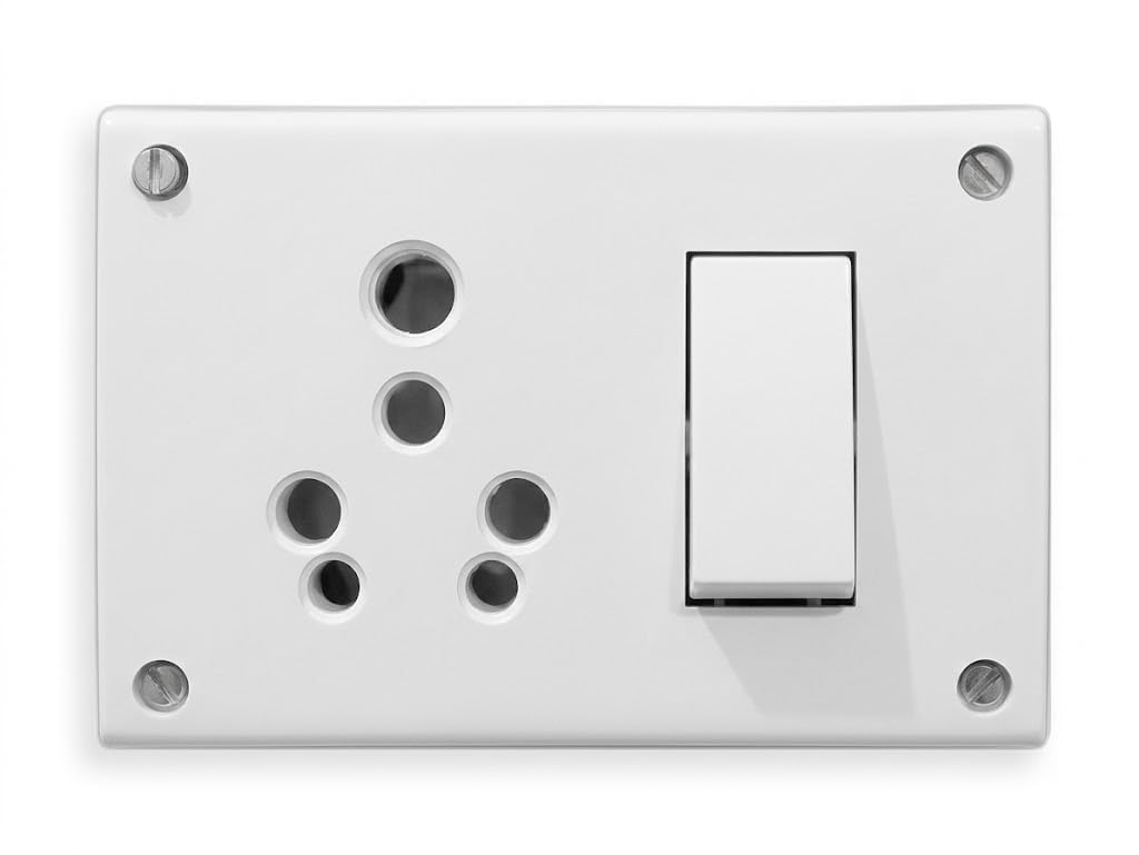 16A Combined Socket with Switch | Heavy Duty Modular Power Socket | Wall Mounted Electrical Outlet for AC, Geyser, Oven, Kitchen & Home Appliances-image-19