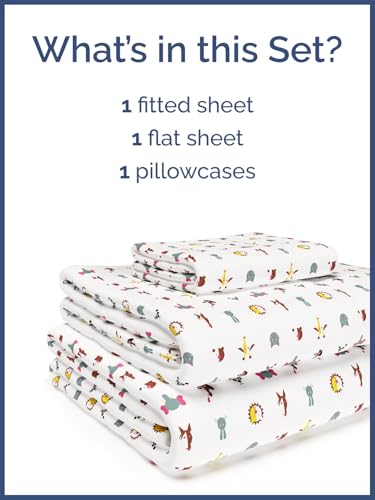 Image of Kids Twin Size Animals Bed Sheets - 3 Piece Kids Animals Sheet Set