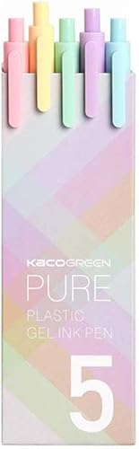 Kaco - Bolígrafos retráctiles Pure de gel punta extrafina 05 mm 5 unidades