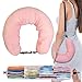 S-SNAIL-OO 1/2PCS Travel Pillow Stuffable with Clothes As Carry-On Luggage Fits Up to 3 Days of Travel Essentials, Multifunctional U-Shaped Pillowcase for Business, Trip, Outdoor (1PCS-Pink)