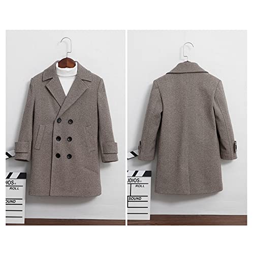 Children Boys Grey Brown Woolen Trench Coat for 2-182