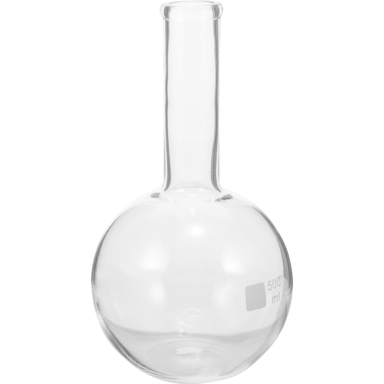 500ml Long Neck Glass Flask Flat Bottom Distillation Flask Borosilicate Chemistry Glassware for Laboratory Experiment and Chemical Analysis