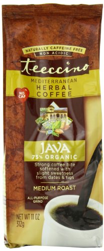 Teeccino Chicory Coffee Alternative - Java - Ground Herbal Coffee That’s Prebiotic, Caffeine Free & Acid Free, Medium Roast, 11 Ounce (Pack of 3)
