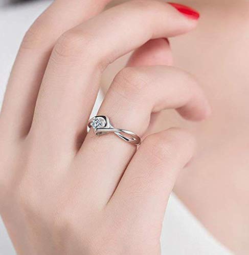 Women Ring White Heart Crystal Ring Diamond Rings Wedding Jewelry For Lady Birthday Gift 1Pcs, Nice Design3