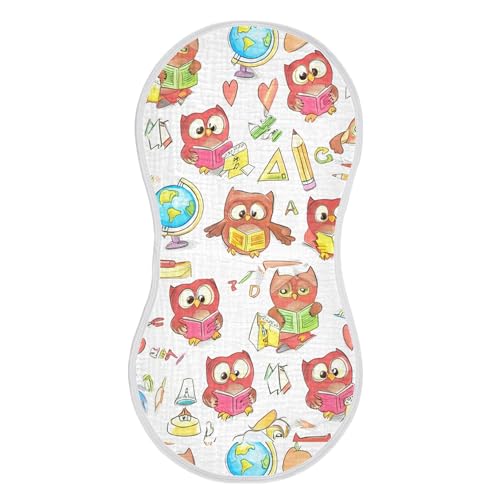xigua Cute Owls Baby Burp Cloths for Newborn Boys and Girls 4 Pack, Soft & Absorbent Cotton Baby Burp Cloth, Baby Washcloths, Newborn Towel, Burp Rags