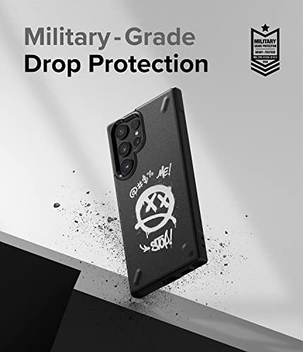 Image of Ringke Onyx Compatible with Samsung Galaxy S22 Ultra 5G Case Cover Rugged Flexible Durable Anti-Slip TPU Protection Shockproof Samsung Galaxy S22 Ultra 5G Back Cover - Black Graffiti