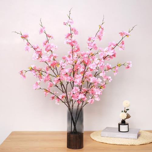 DIFEIUKI 桜 造花 桜の枝 4本セット シルクフラワー 桜の木 人工桜 桃の花 枯れない 春の雰囲気 花見 ウェディング 撮影用 室内装飾 店舗装飾 インテリア 全長74cm