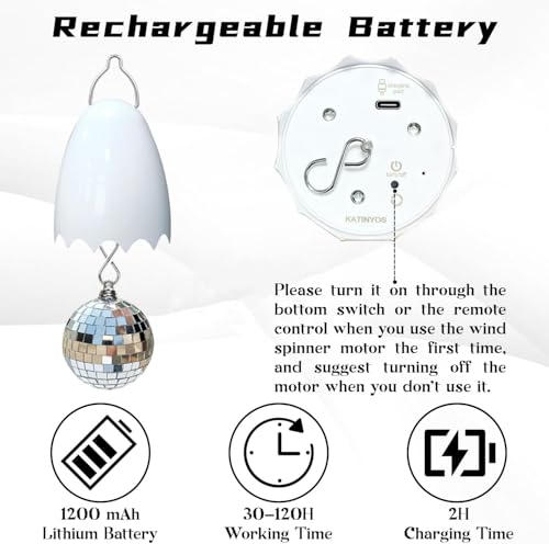 Image of Disco Ball Motor with Remote, 3 Rotating Speed Battery Remote Control Motor, Rotating Disco Ball Light for Christmas Decorations, Parties, Home Decor, Weddings, Nightclubs, Wind Spinner