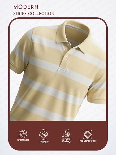 Image of fanideaz Branded Mens Half Sleeve Cotton Striped Polo T-Shirt for Mens || Polo Tshirt for Men || Branded Tshirt for Men