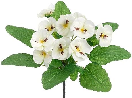 Arcadia Silk Plantation 8.5" Pansy Bush White (Pack of 36)