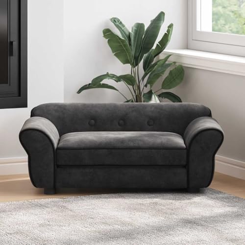 vidaXL Hundesofa Schwarz 72x45x30cm Plüsch Hundebett Hundecouch Katzensofa