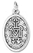 Bulk Pack of 5 - Miraculous Medal Pendant for Charm Bracelet or Necklace - 1 Inch Silver Oxidized with Blue Enamel Accent Miraculous Medals for Jewelry Catholic Made in Italy