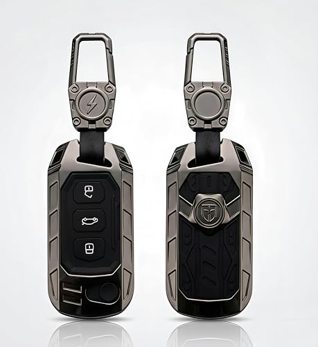 Image of Arika Metal Key Cover Compatible with Mahindra Scorpio N | 3XO | XUV 300 | Marazzo | XUV 700 | XUV 400 ev | Bolero | Thar Roxx 3 Button Flip Key (Metal Silicone)