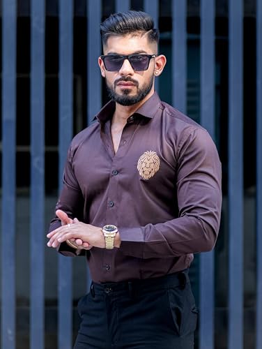 Image of Foomer Green Paisley Printed Opaque Party Shirts
