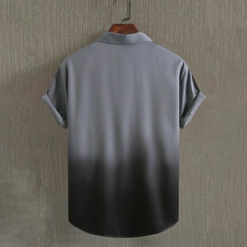 Cambkatl Men's Gradient Hawaiian Shirts Casual Short Sleeve Button Down Lapel Summer Beach Loose Bowling Shirt3