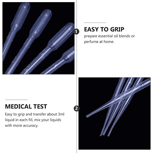 ULTECHNOVO Pipetas de Plástico 300Pcs Pipeta Descartável Seringa para Cosméticos de Laboratório de Ó