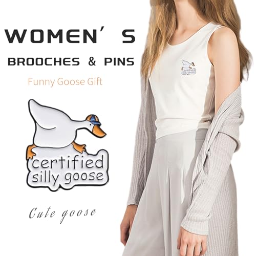 Image of Creative Funny Silly Goose Enamel Lapel Pin - Cute Animal Brooch For Women Men - Silly Goose Gifts For Clothes, Backpacks, Hats - Perfect For Goose Lovers And Accessories For Farmers