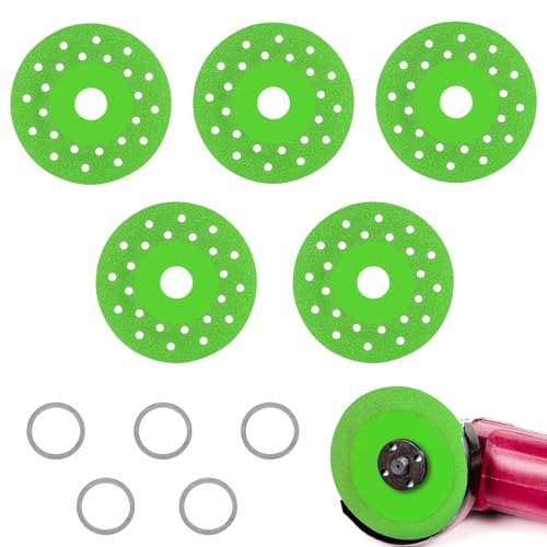 GIONAR 5PCS Rock Slab Grinding Disc, Ultra Thin Rock Slab & Tile Cutting Disc, Polishing Cutting Blade for Angle Grinder, Granite, Marble, Glass, Ceramics