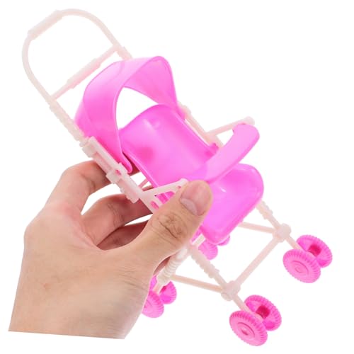 Mikinona Realistischer Puppenwagen Kinderwagen Modell für Jungen Mädchen Beweglicher Puppenbuggy Leicht und Kompakt Zubehör für Puppenhaus und Rollenspiele – Bild 4