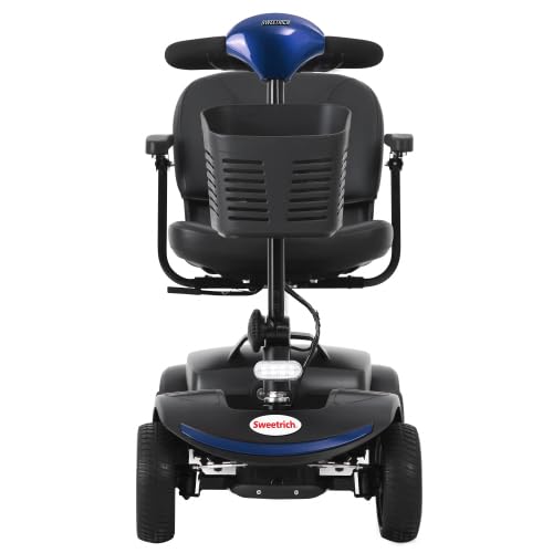Seniorenmobil Elektromobil 4-Rad mit Sitz, 300W Motor, 136 kg Tragkraft, 6 km/h, herausnehmbarer Akku, 360° drehbarer Sitz, LED-Beleuchtung, elektromagnetische Bremse, Blau