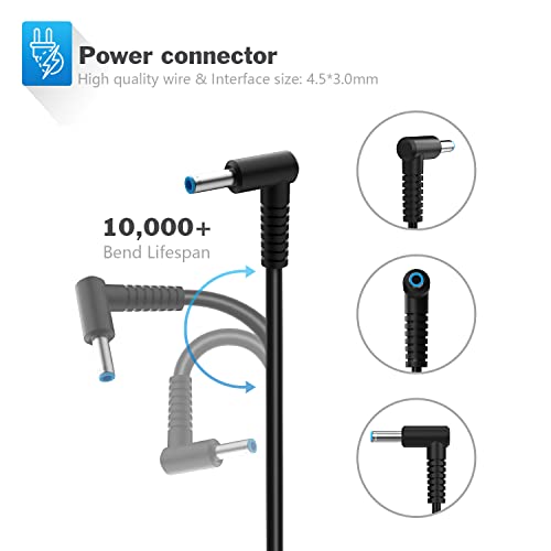 For Hp 45W Laptops Charger, Hp Elitebook Envy 360 Stream Pavilion Chromebook Power Cord With Smart Blue Tip 19.5V Dc 2.31A Laptop Tablet Charger #TOP5