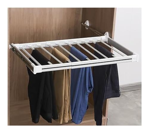 クローゼット用の衣服ハンガーラックを引き出し、衣服ハンガーオーガナイザーパンツスライドラックズボンラッククローゼット用のスペースセービングとストレージ(WIT M) LWX